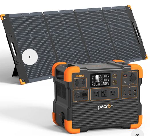 PECRON|E1500LFPポータブル電源+1枚200Wソーラーパネルセット