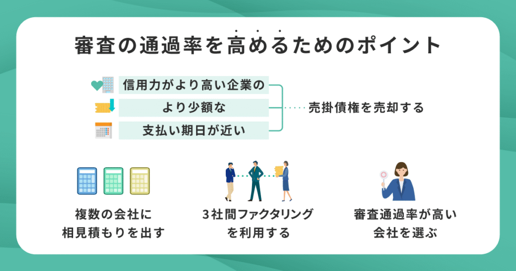 ファクタリング審査の通過率を高めるためのポイントは？